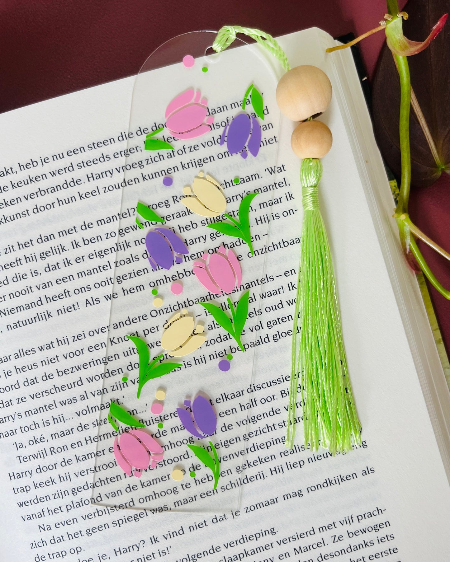 Acryl boekenlegger - Tulpenvelden