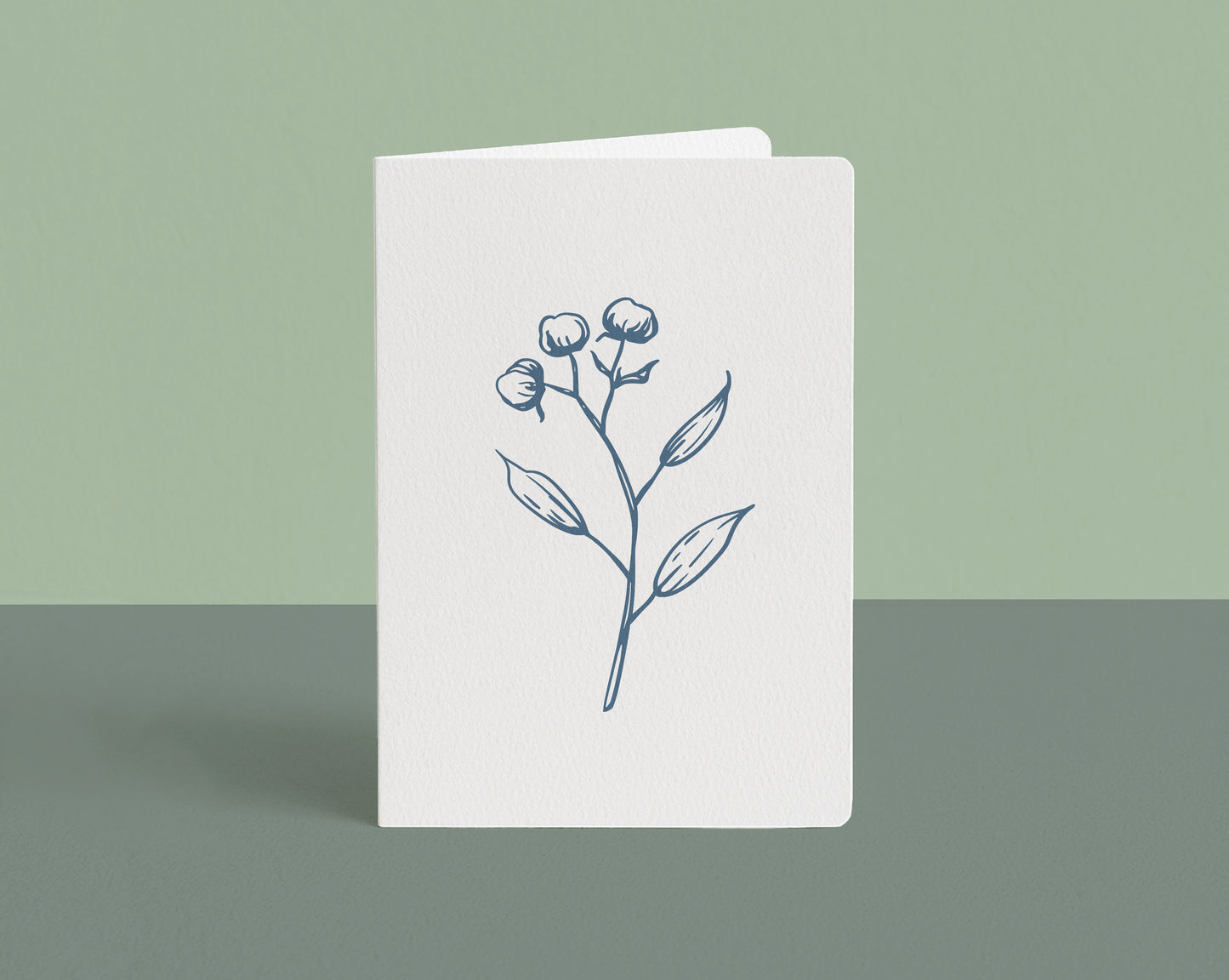 Mock up wenskaart met afgeronde hoeken, staand - PSD sjabloon.