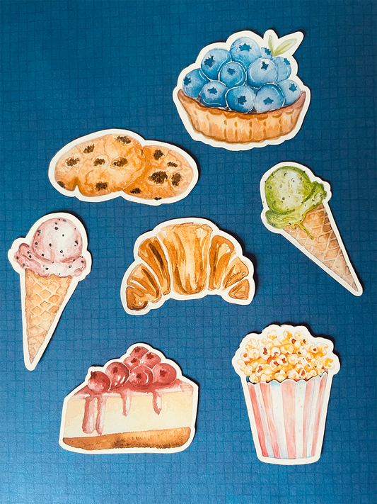 Gebakjes en lekkernijen stickerset