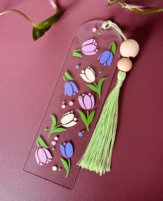 Acryl boekenlegger -  Tulpenvelden