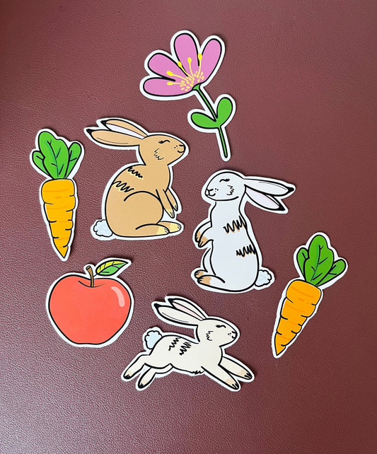 Konijntjes - SETJE VAN 7 STICKERS