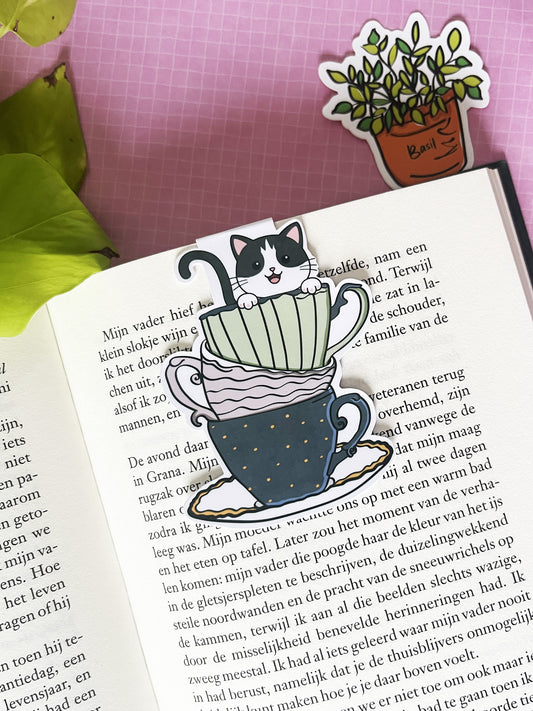 Magnetische boekenlegger -  Peekaboo cat